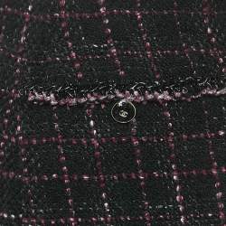 Pre Owned Chanel Black Tweed Mini Skirt S