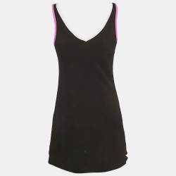 Pre Owned Chanel Black Knit Logo Mini Dress S