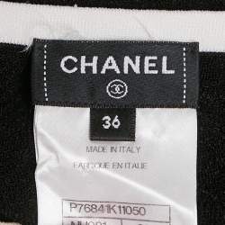 Pre Owned Chanel Black Knit Logo Mini Dress S