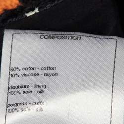 مملوكة مسبقًا جاكيت شانيل مقلم بطبعات نقط متعددة بلون أزرق بحري مقصوص مقاس متوسط