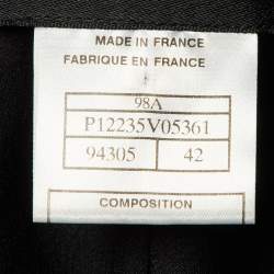 Pre Owned Chanel Black Wool Button Front Jacket L