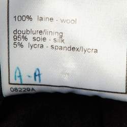 Pre Owned Chanel Black Wool Button Front Jacket L