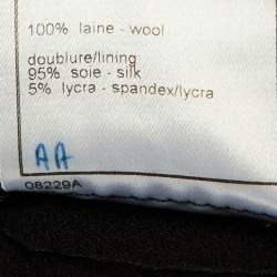 Pre Owned Chanel Black Wool Pencil Skirt L