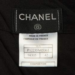 Pre Owned Chanel Black Wool Pencil Skirt L