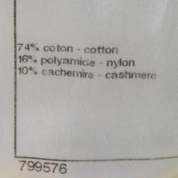 Pre Owned Chanel Cream Textured Knit Midi Dress S