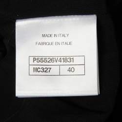 Pre Owned Chanel Black Lurex Camelia Pattern Stretch Jersey Shorts M
