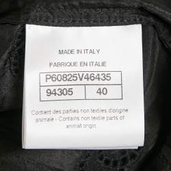 Pre Owned Chanel Black CC Embroidered Silk Sleeveless Shirt M