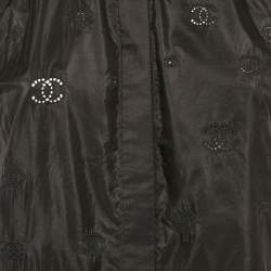 Pre Owned Chanel Black CC Embroidered Silk Sleeveless Shirt M