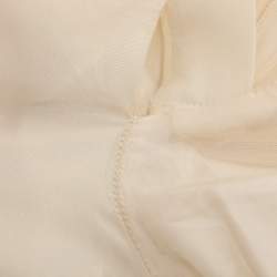 Pre Owned Chanel Cream Crepe Trousers M