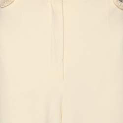 Pre Owned Chanel Cream Crepe Trousers M