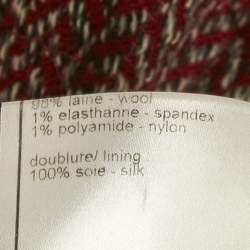 Pre Owned تنورة شانيل جاكار بورجوندي من صوف على شكل قلم رصاص كبيرة