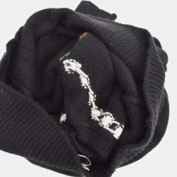 Pre Owned Chanel 95A #44 Round Neck Long Sleeve Knit Top Black