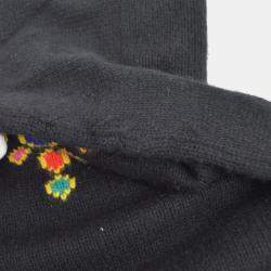 Pre Owned Chanel 95A #44 Round Neck Long Sleeve Knit Top Black