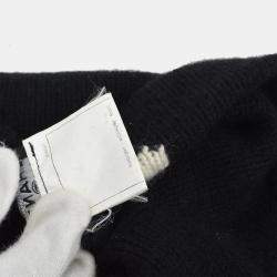 Pre Owned Chanel 95A #44 Round Neck Long Sleeve Knit Top Black
