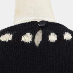 Pre Owned Chanel 95A #44 Round Neck Long Sleeve Knit Top Black