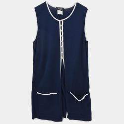 Pre Owned Chanel Sleeveless Top Navy Size M