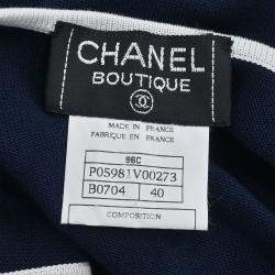 Pre Owned Chanel Sleeveless Top Navy Size M