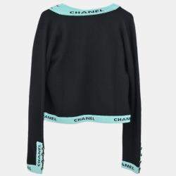 مملوكة مسبقًا Chanel Ensemble Cardigan Short Sleeve Top Black Size L