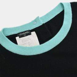 مملوكة مسبقًا Chanel Ensemble Cardigan Short Sleeve Top Black Size L