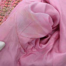 Pre Owned Chanel Double Breasted Jacket Tweed Pink Size S