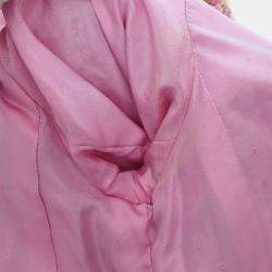 Pre Owned Chanel Double Breasted Jacket Tweed Pink Size S