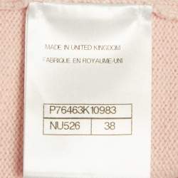 Pre Owned Chanel Pink /Mint Green Cashmere Pocket Front Cardigan M