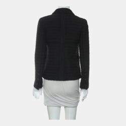 Pre Owned Chanel Striped Tweed Long Sleeve Jacket