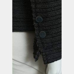 Pre Owned Chanel Striped Tweed Long Sleeve Jacket