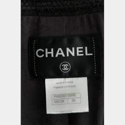 Pre Owned Chanel Striped Tweed Long Sleeve Jacket