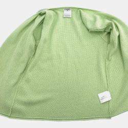 Pre Owned Chanel Ensemble Cardigan Short Sleeve Top Light Green 01C #38