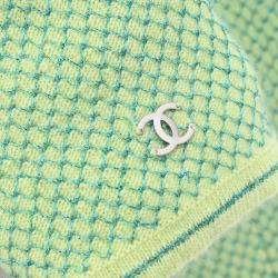 Pre Owned Chanel Ensemble Cardigan Short Sleeve Top Light Green 01C #38