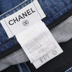 Pre Owned Chanel Denim Skirt Blue 08P #36