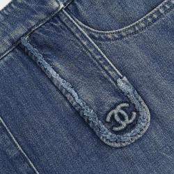 Pre Owned Chanel Denim Skirt Blue 08P #36