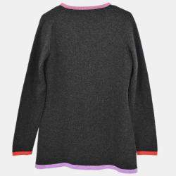 Pre Owned Chanel Ensemble Cardigan Short Sleeve Top Gray 98C #40