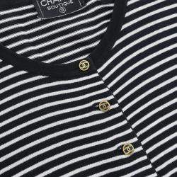 Pre Owned Chanel Short Sleeve Cardigan Black #38