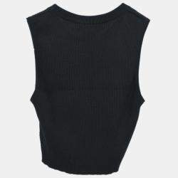 Pre Owned Chanel Sleeveless Tank Top Cropped Black P95 #40
