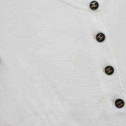 Pre Owned Chanel Short Sleeve Cardigan White #36