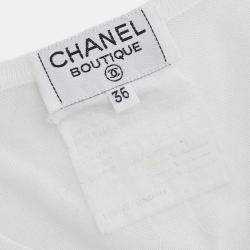 Pre Owned Chanel Short Sleeve Cardigan White #36