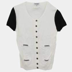 Pre Owned Chanel Short Sleeve Cardigan White #36