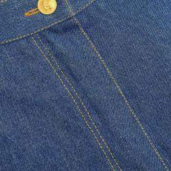 Pre Owned Chanel Long Denim Pants Blue 02839 #38