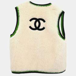 Pre Owned Chanel Sleeveless Vest Jacket White 94A #40