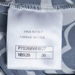 Pre Owned Chanel Navy Blue/White Floral Print Jersey Biker Shorts S