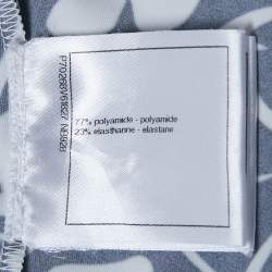 Pre Owned Chanel Navy Blue/White Floral Print Jersey Biker Shorts S