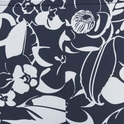 Pre Owned Chanel Navy Blue/White Floral Print Jersey Biker Shorts S
