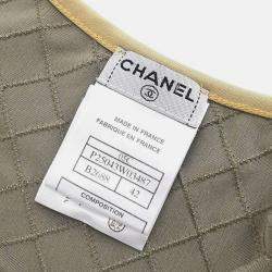 Pre Owned Chanel Zip Up Short Sleeve Jacket Gray 05C #42