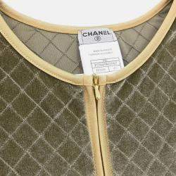 Pre Owned Chanel Zip Up Short Sleeve Jacket Gray 05C #42