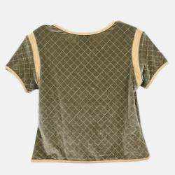Pre Owned Chanel Zip Up Short Sleeve Jacket Gray 05C #42