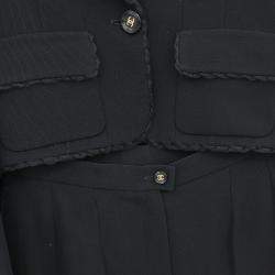 Pre Owned Chanel Setup Jacket Pants Black FR 38