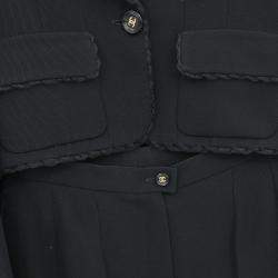 Pre Owned Chanel Setup Jacket Pants Black FR 38