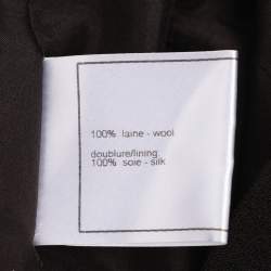 Pre Owned Chanel Brown Wool Belted Blazer & Skirt Set L